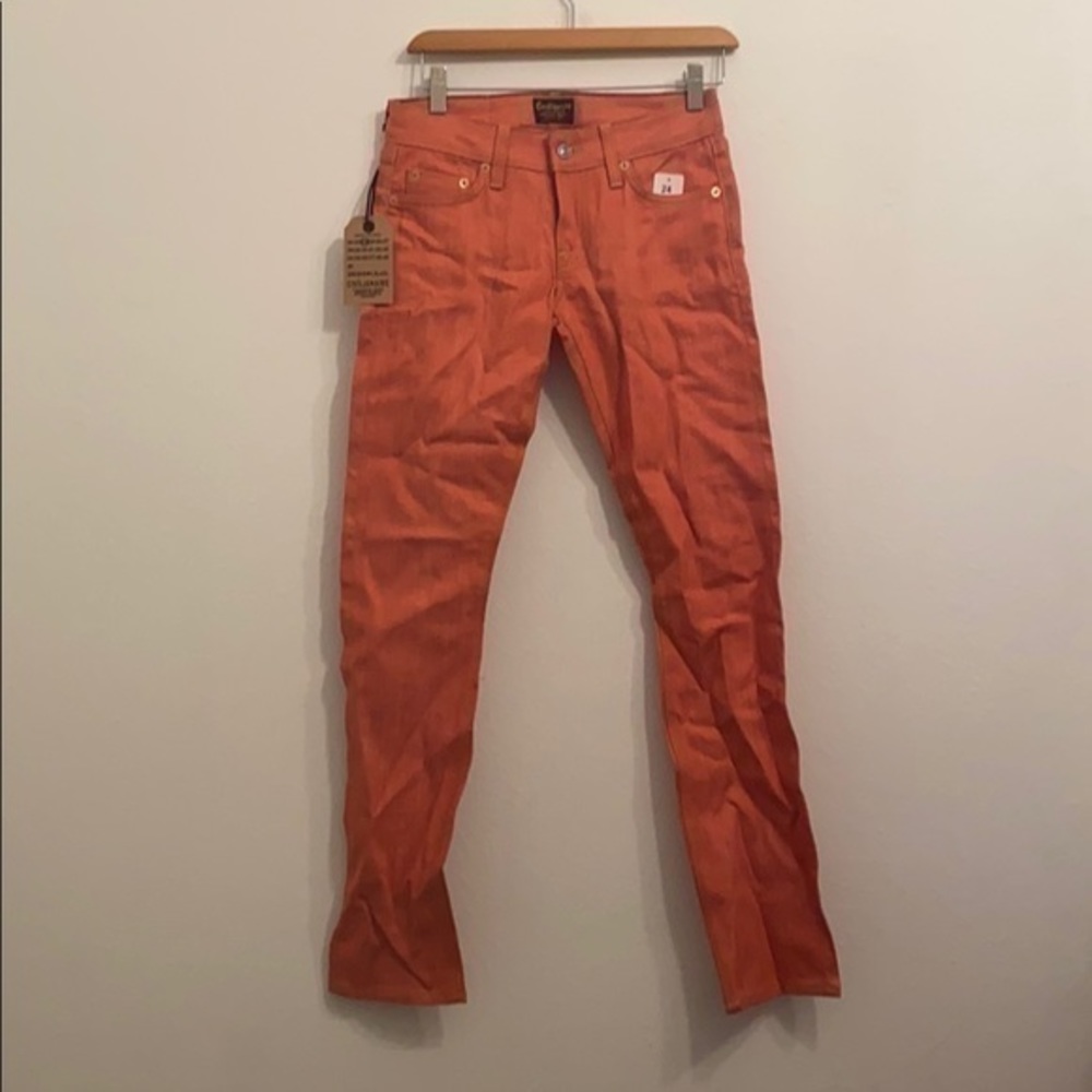 NWT $236 CIVILIANAIRE SOLID ORANGE PANTS SIZE 24
